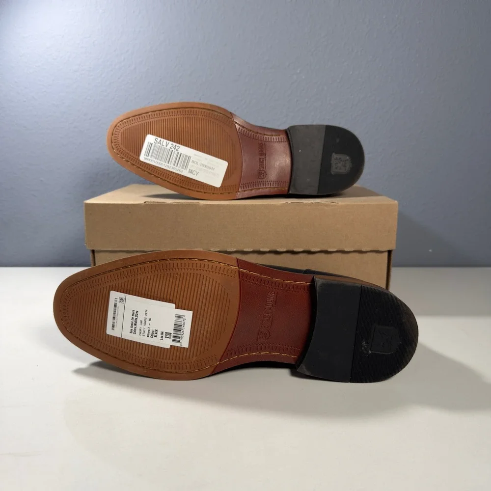 Stacy Adams Chelsea Boots Men New Black Cap Toe Stretch Leather‎ ankle Size 9
